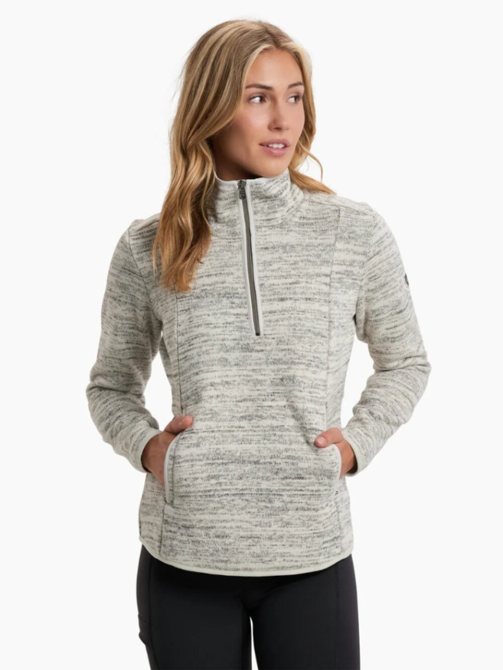 Kuhl White Space Dye Ascendyr Quarter Zip Fleece Sweater Jacket
